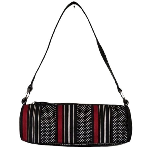 Talbots Red White & Black Grosgrain Ribbin Shoulder Purse - Picture 1 of 9